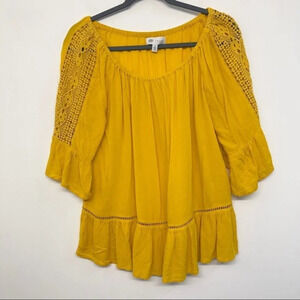 Fever Yellow Tunic Blouse S